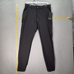Primo Pants Mens 32 Tall Black Golf Stretch Joggers Zip Pockets Cuffed Ankle